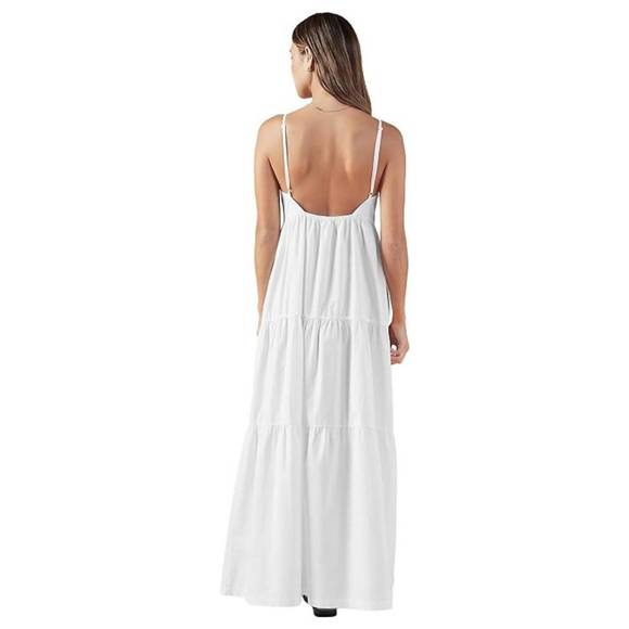 NEW MONROW smocked long dress in white - Picture 2 of 2